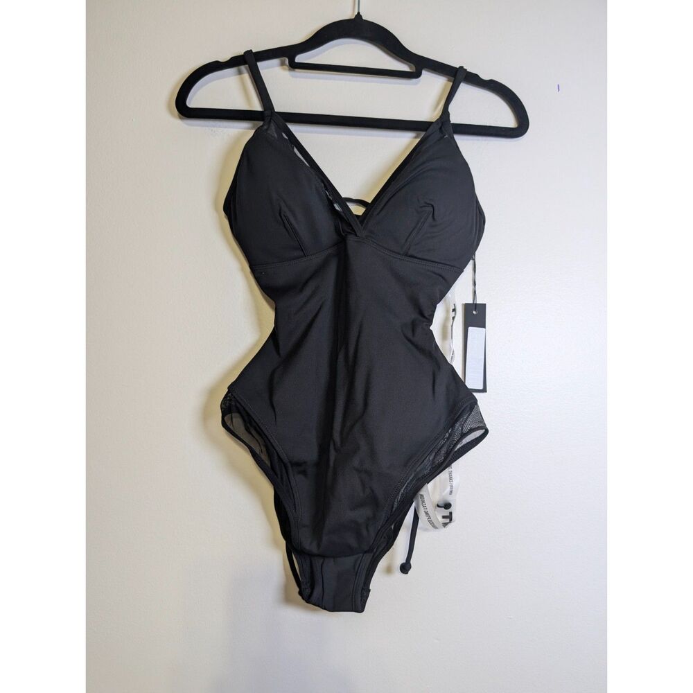 TA3 Mesh Sculpting One Piece Swimsuit XS Reg Long Tummy Control Black NWT - Picture 5 of 8